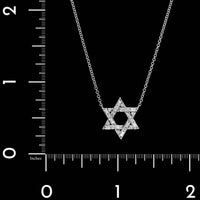 14K White Gold Estate Star of David Diamond Necklace