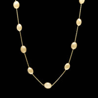 14K Yellow Gold Estate Bead Station Necklace