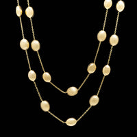 14K Yellow Gold Estate Bead Station Necklace