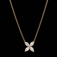 Tiffany & Co. 18K Rose Gold Estate Diamond Victoria Pendant Necklace