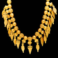 23K Yellow Gold Estate Etruscan Revival Amphora Diamond Necklace