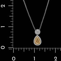 Platinum Estate Fancy Light Yellow Diamond Pendant Necklace