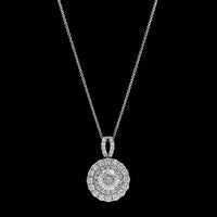18K White Gold Diamond Pendant Necklace