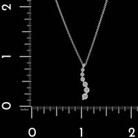 14K White Gold Estate Diamond Journey Pendant Necklace