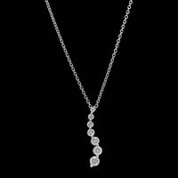 14K White Gold Estate Diamond Journey Pendant Necklace