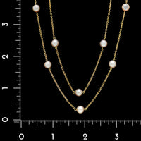 Mikimoto 18K Yellow Gold Estate Akoya Cultured Pearl Tin Cup Necklace