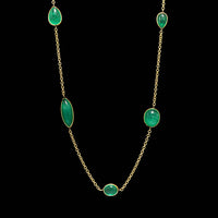 18K Yellow Gold Estate Emerald Necklace