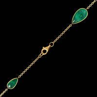 18K Yellow Gold Estate Emerald Necklace