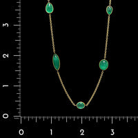 18K Yellow Gold Estate Emerald Necklace