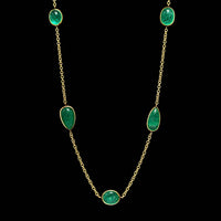 18K Yellow Gold Estate Emerald Necklace