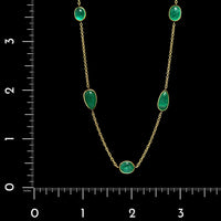 18K Yellow Gold Estate Emerald Necklace