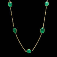18K Yellow Gold Estate Emerald Necklace