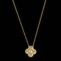 Van Cleef & Arpels 18K Yellow Gold Estate Vintage Alhambra Diamond Necklace