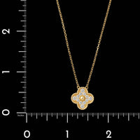 Van Cleef & Arpels 18K Yellow Gold Estate Vintage Alhambra Diamond Necklace