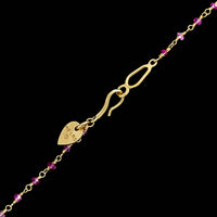 Me&Ro 18K Yellow Gold Estate Pink Sapphire Om Pendant Necklace