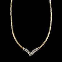 14K Two-tone Gold Estate Diamond Necklace