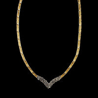 14K Two-tone Gold Estate Diamond Necklace