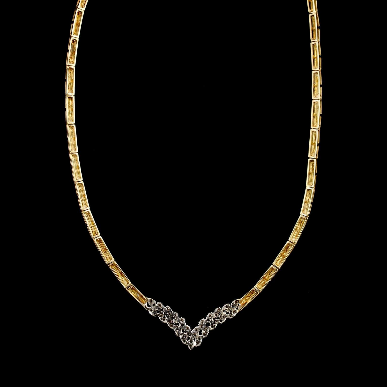 14K Two-tone Gold Estate Diamond Necklace
