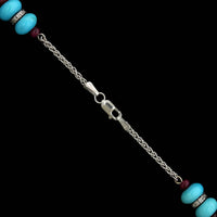 18K White Gold Estate Turquoise, Ruby and Diamond Necklace