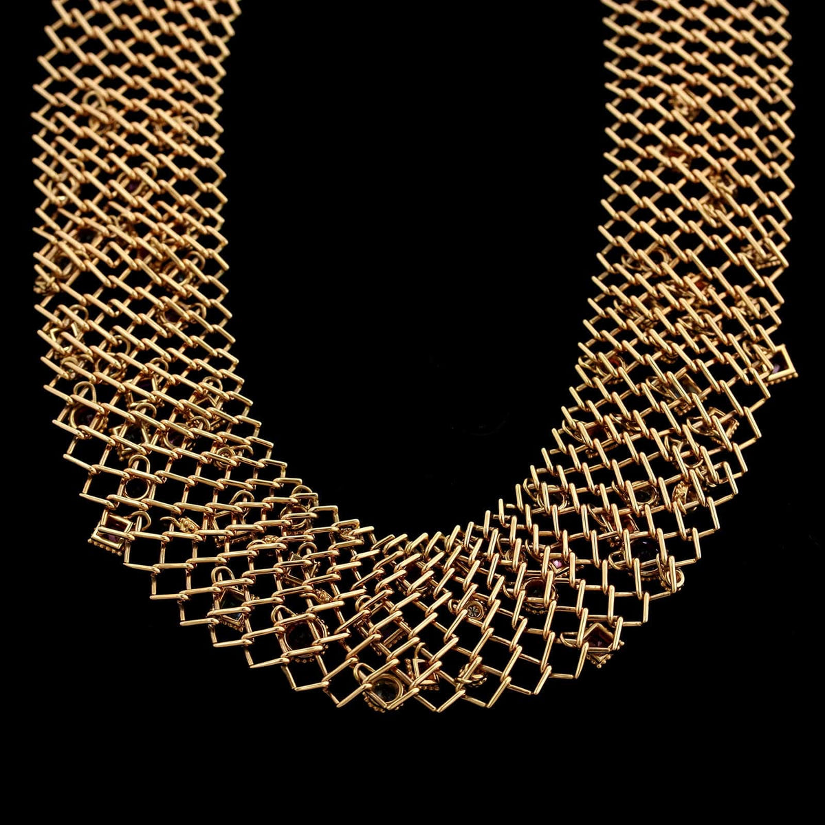 Cartier 18K Rose Gold Estate Gem-set Strolls Necklace
