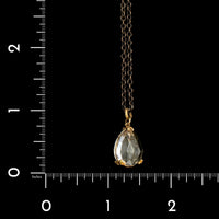 Jamie Joseph Sterling Silver 14K Yellow Gold Estate Rock Crystal Quartz Teardrop 'Locket' Necklace