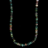 14K Yellow Gold Estate Multicolor Jasper Faceted Bead Necklace