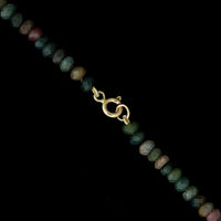 14K Yellow Gold Estate Multicolor Jasper Faceted Bead Necklace