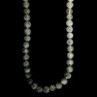 14K White Gold Estate Tourmalinated Quartz Bead Necklace