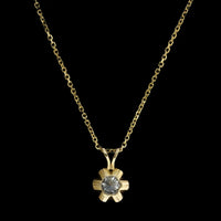 14K Yellow Gold Estate Diamond Pendant Necklace