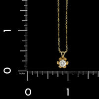 14K Yellow Gold Estate Diamond Pendant Necklace