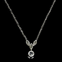 14K White Gold Estate Diamond Solitaire Pendant