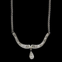 14K White Gold Estate Diamond Necklace