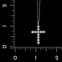 18K White Gold Estate Diamond Cross Pendant
