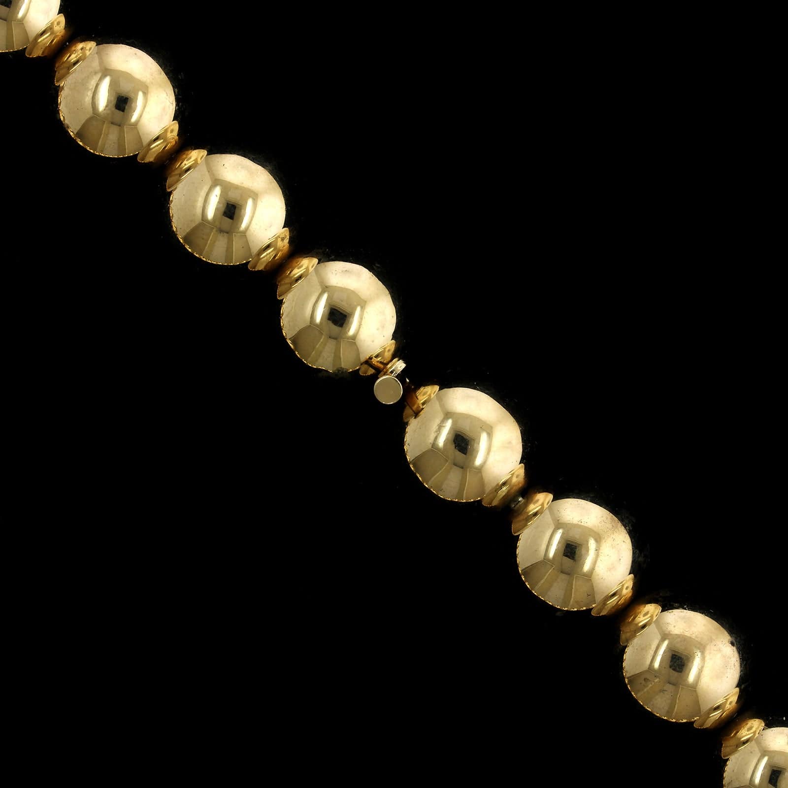 14K Yellow Gold Estate Bead Ball Necklace