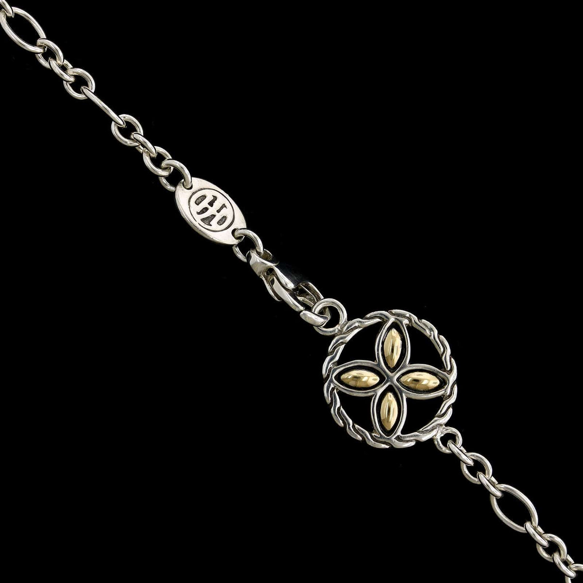 John Hardy Sterling Silver and 18K Yellow Gold Estate Citrine Kawung Station Necklace