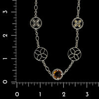 John Hardy Sterling Silver and 18K Yellow Gold Estate Citrine Kawung Station Necklace