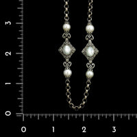 Konstantino Sterling Silver Estate Mother of Pearl and Cultured Freshwater Pearl Necklace