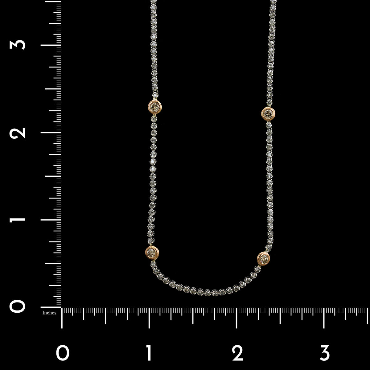 18K White and Rose Gold Estate Diamond Necklace