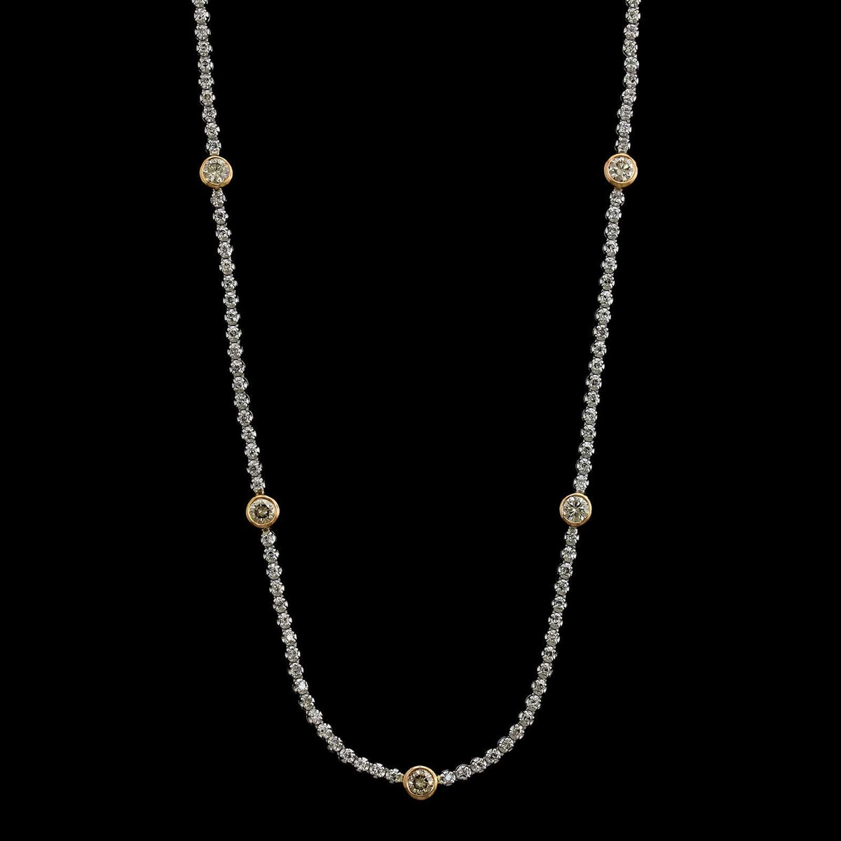 18K White and Rose Gold Estate Diamond Necklace