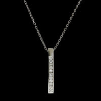 Platinum Estate Diamond Bar Pendant Necklace