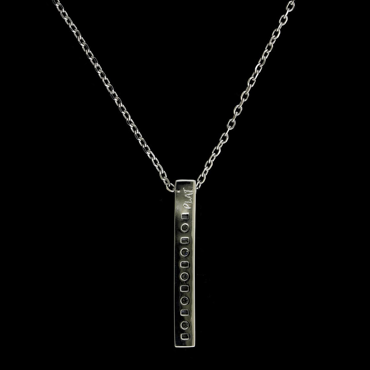 Platinum Estate Diamond Bar Pendant Necklace