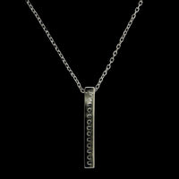 Platinum Estate Diamond Bar Pendant Necklace
