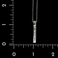 Platinum Estate Diamond Bar Pendant Necklace