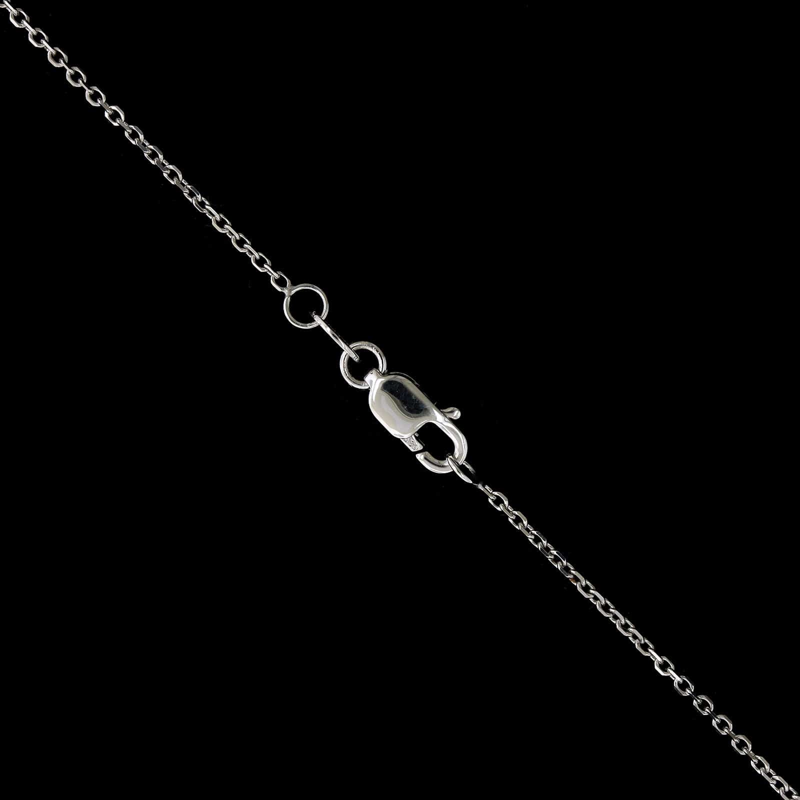 14K White Gold Estate Sapphire and Diamond Halo Pendant