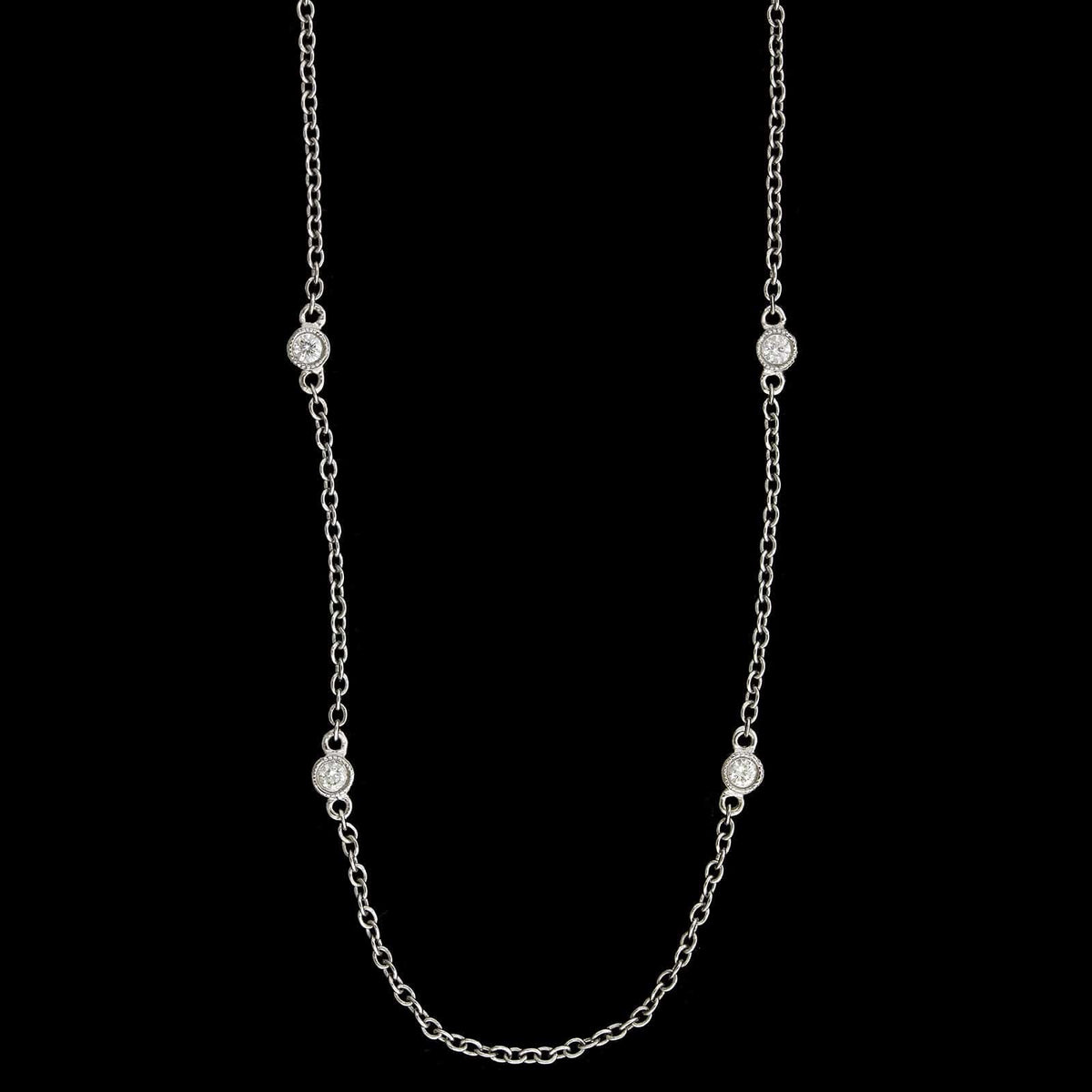 14K White Gold Estate Diamond Necklace