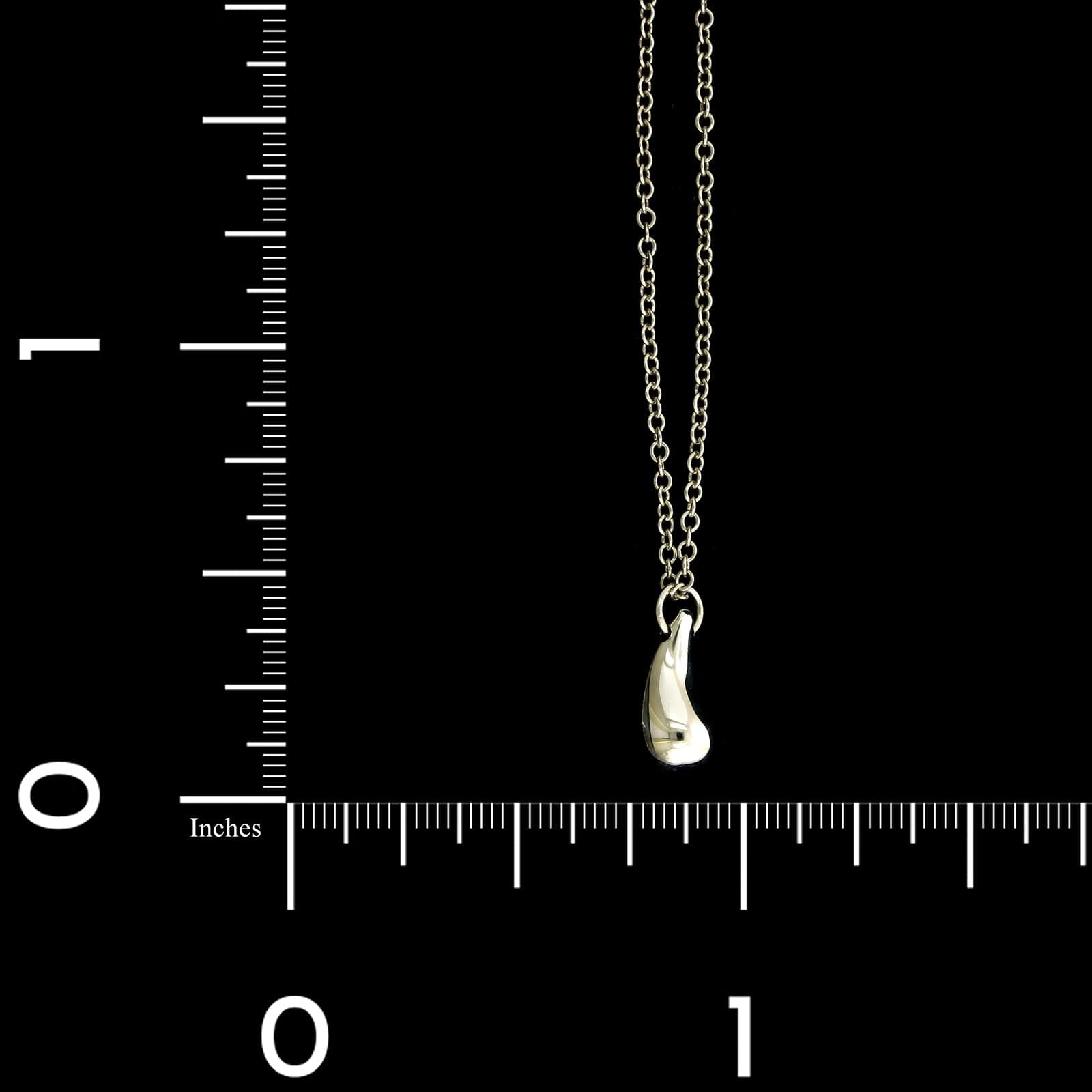 Tiffany & Co. Sterling Silver Estate Elsa Peretti Teardrop Necklace