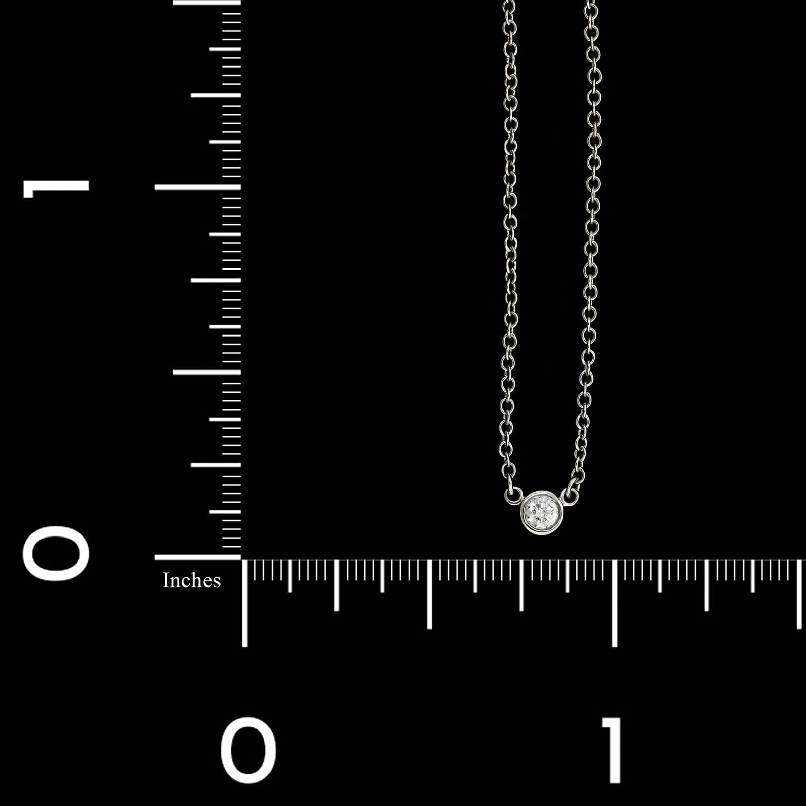 Tiffany & Co. Elsa Peretti Platinum Estate Diamond by the Yard Single Diamond Pendant