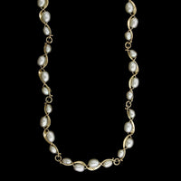 Tom Kruskal 14K Yellow Gold Estate Cultured Freshwater Pearl Ruffle Necklace