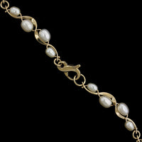 Tom Kruskal 14K Yellow Gold Estate Cultured Freshwater Pearl Ruffle Necklace