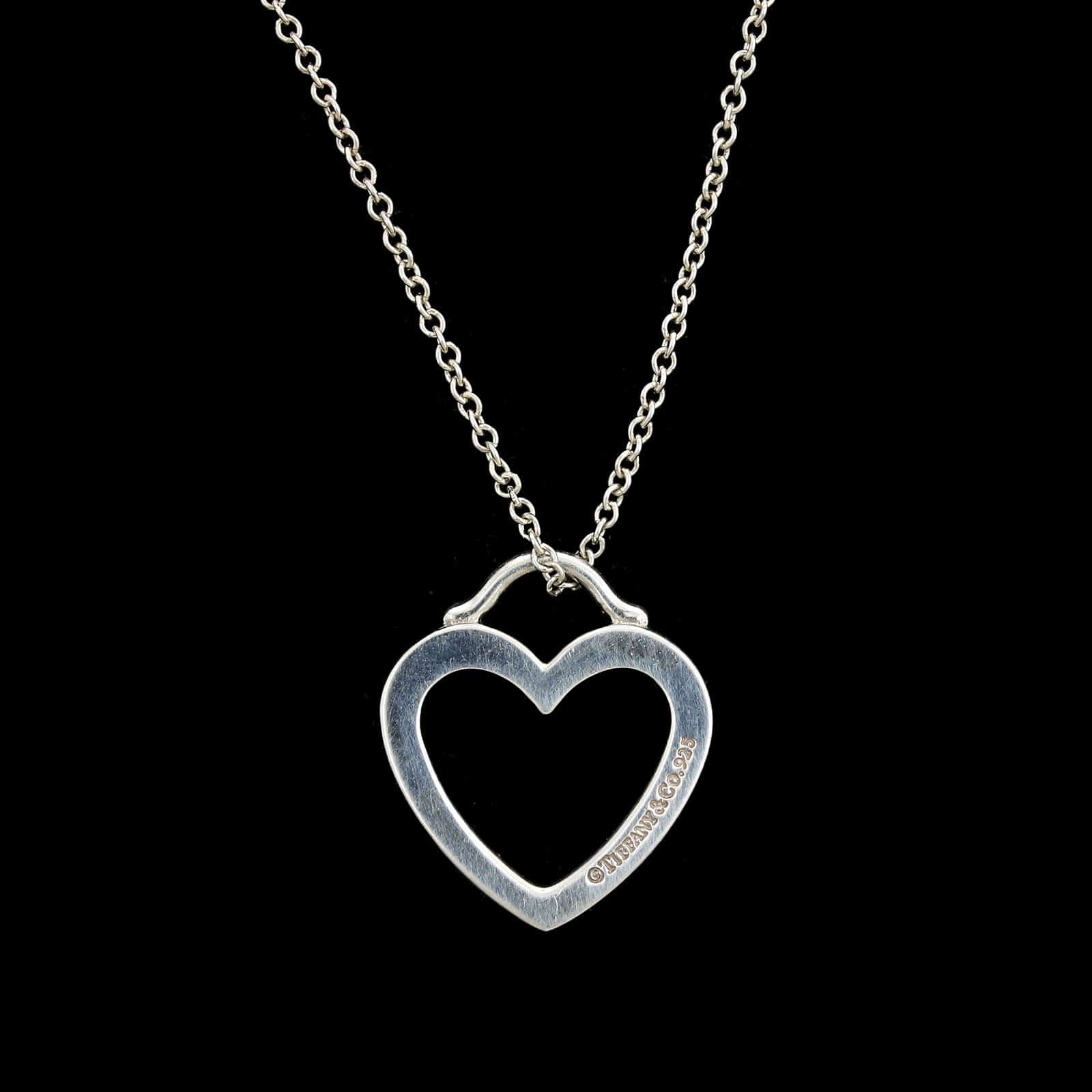 Tiffany & Co. Sterling Silver Estate Open Heart Pendant